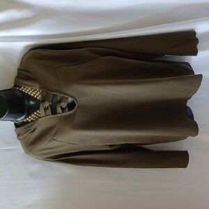 Very J Olive green hoodie, M, EUC, raw edge